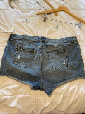 torrid Light Blue High-Rise Distressed Jean Shorts